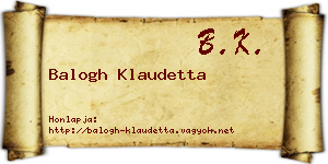 Balogh Klaudetta névjegykártya